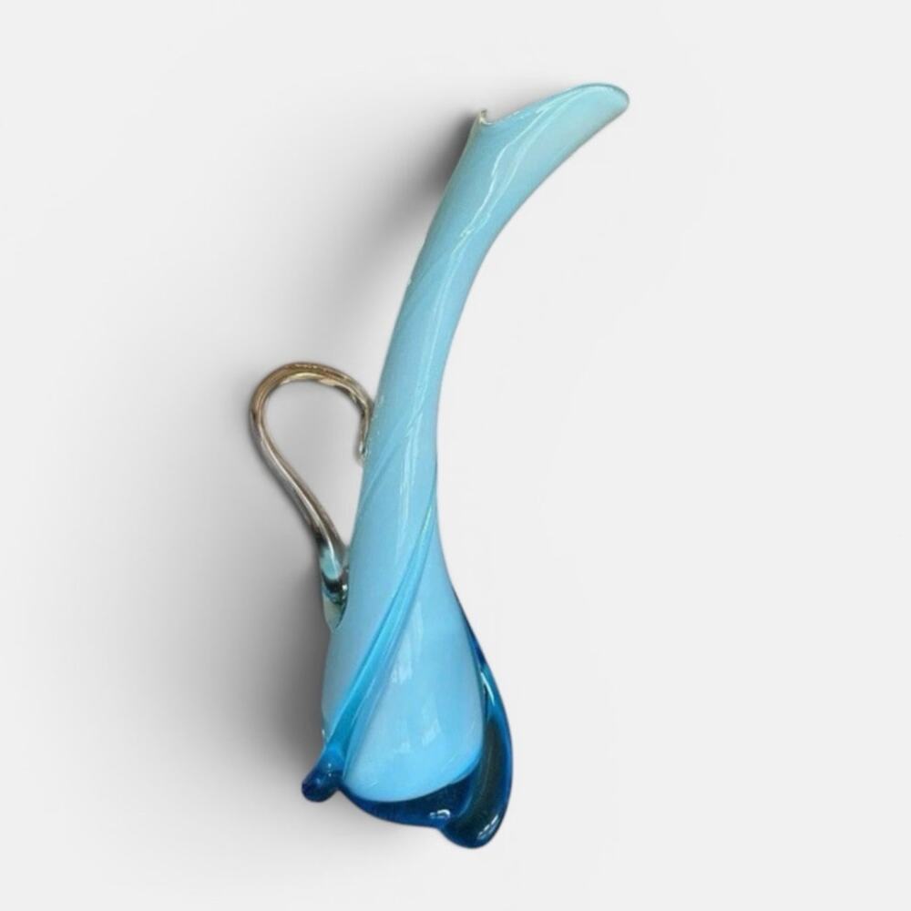 Vintage Cristalleria Fratelli Betti Empoli Glass Ewer Pitcher Vase Cased Murano